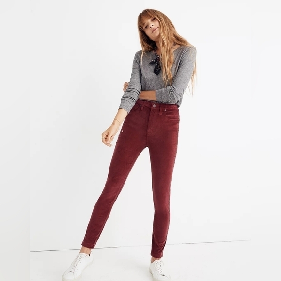 MADEWELL 10" High-Rise Skinny Jeans: Stretch Velvet Edition - Picture 1 of 8
